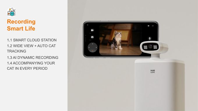 自己App/保安用カメラOEMを持つ猫のための充満移動ペット友達のロボット 2