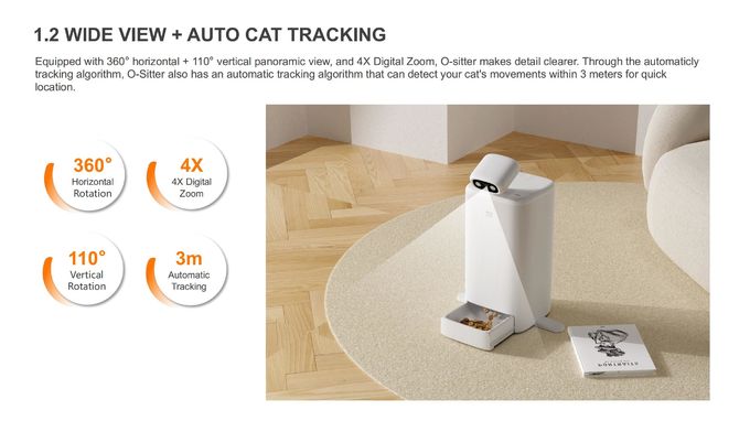 自動追跡スマートなペット友達のロボット110度の縦の回転 0