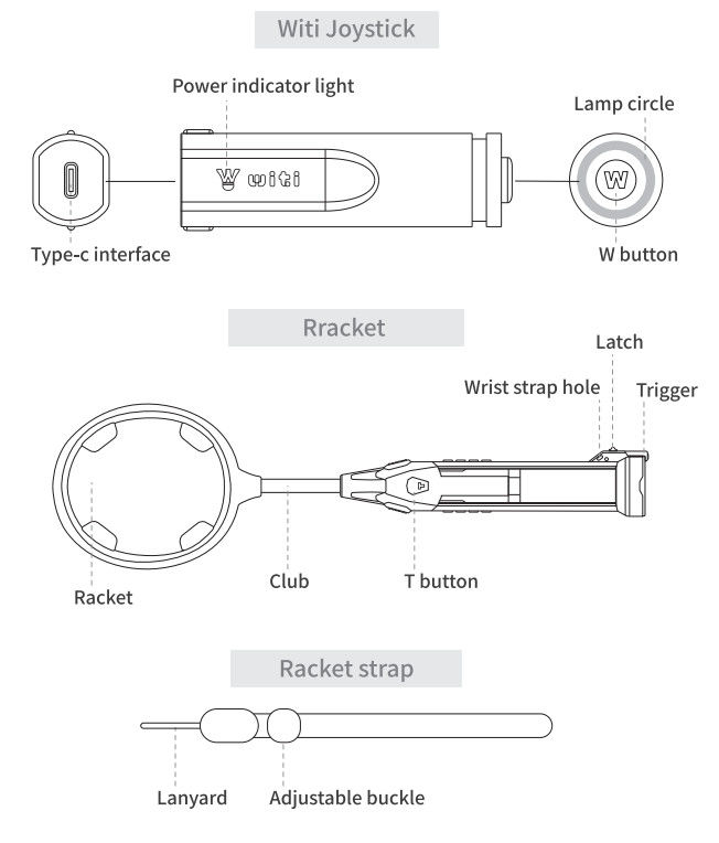 ワイヤレスコントローラー スマートホーム 健身器具 ビデオゲーム バドミントンラケットセット 1